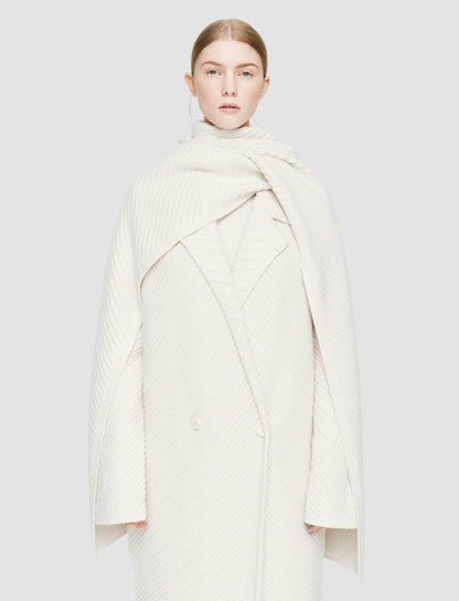 JOSEPH Fashion Women Diagonal Knit Scarf Ivory