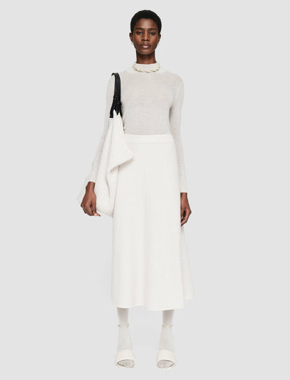 JOSEPH Fashion Women Diagonal Knit Skirt Ivory