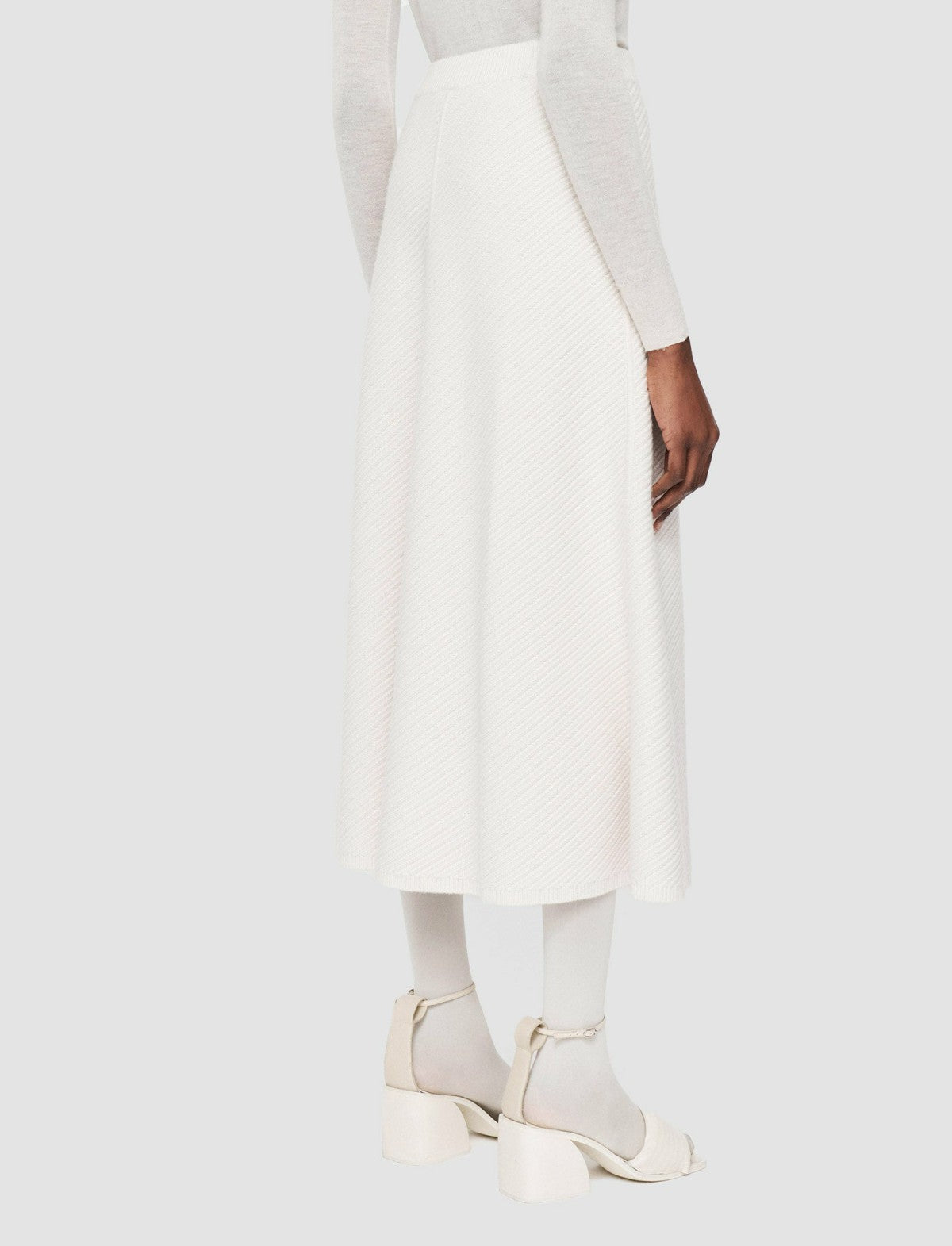 JOSEPH Fashion Women Diagonal Knit Skirt Ivory