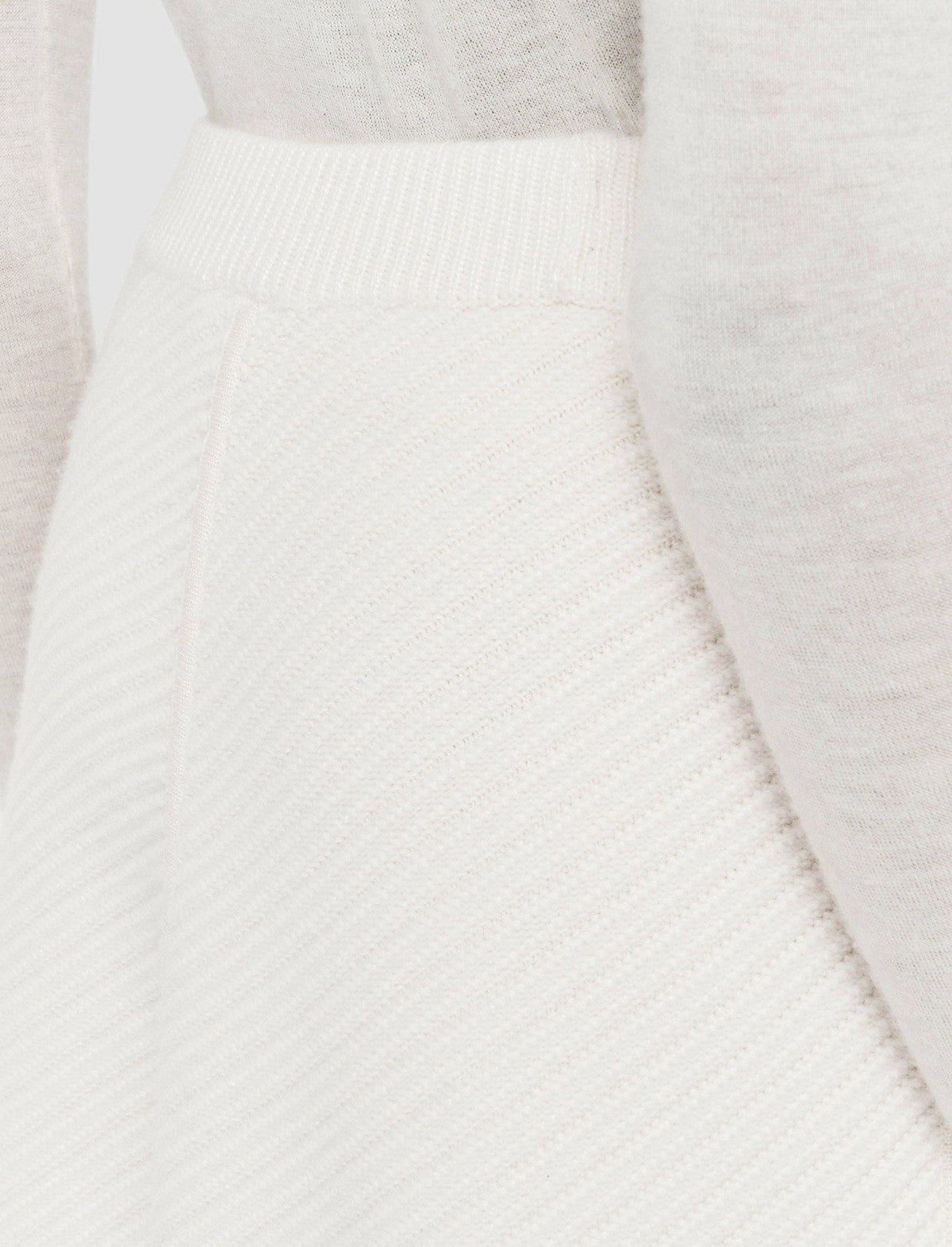 JOSEPH Fashion Women Diagonal Knit Skirt Ivory