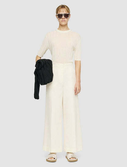JOSEPH Fashion Women Soft Cotton Silk Thurlow Trousers Ivory