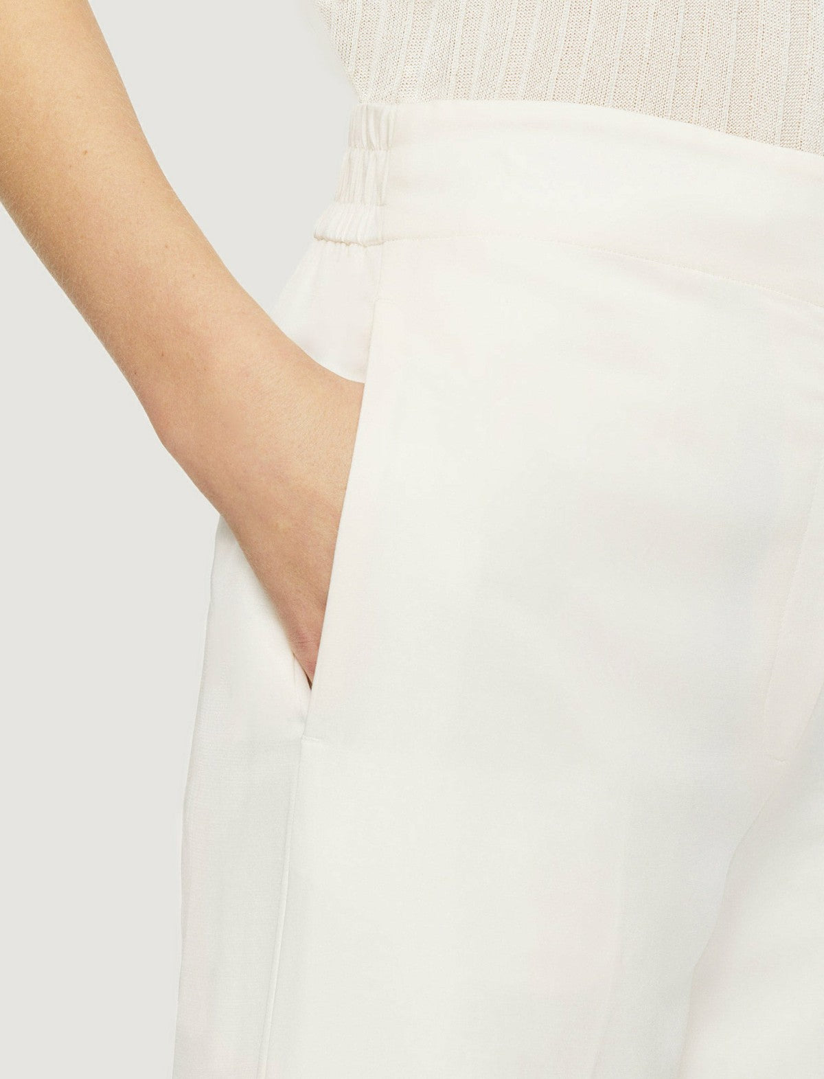 JOSEPH Fashion Women Soft Cotton Silk Thurlow Trousers Ivory