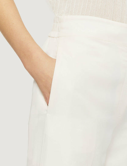 JOSEPH Fashion Women Soft Cotton Silk Thurlow Trousers Ivory