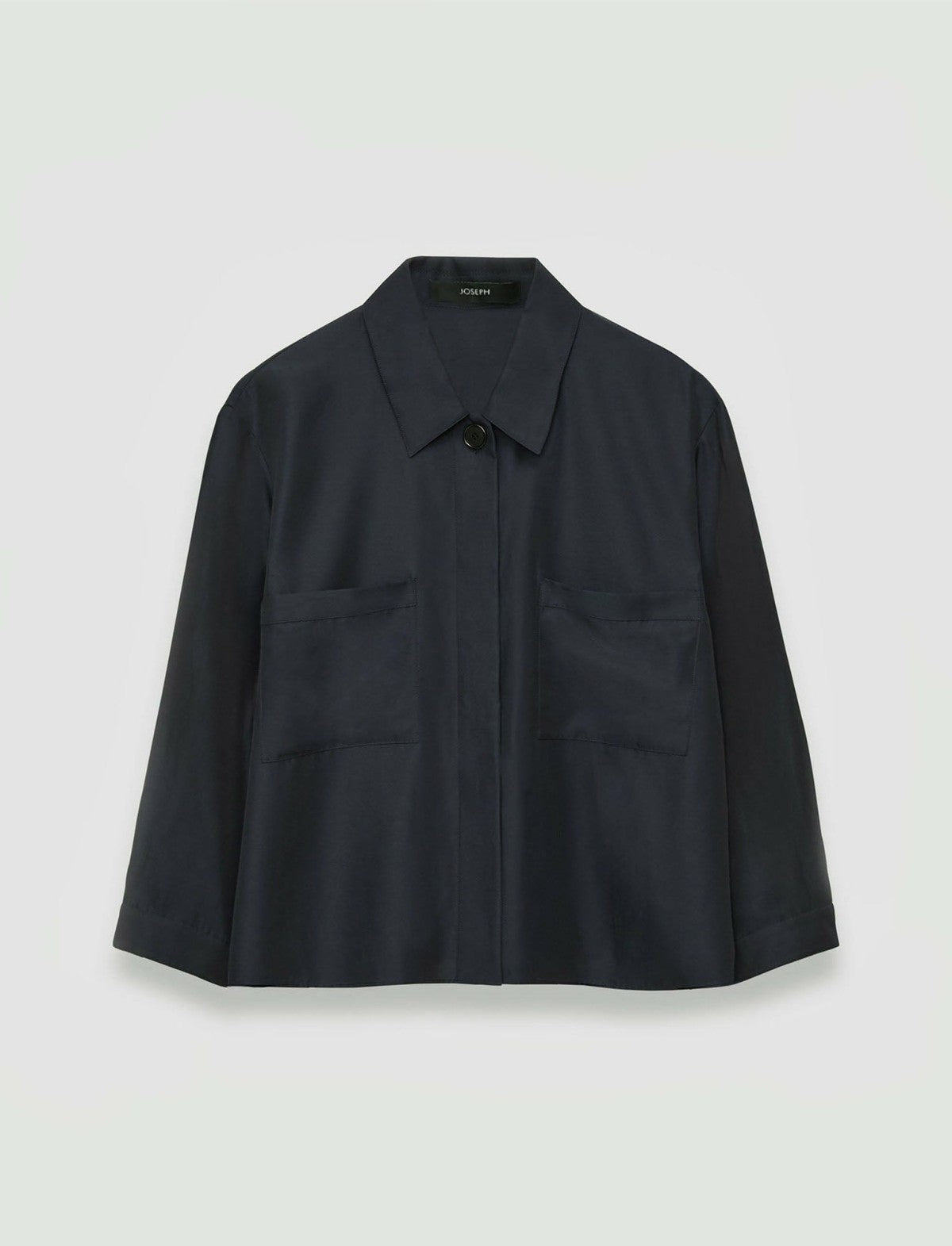 JOSEPH Fashion Women Soft Cotton Silk Satie Shirt Navy