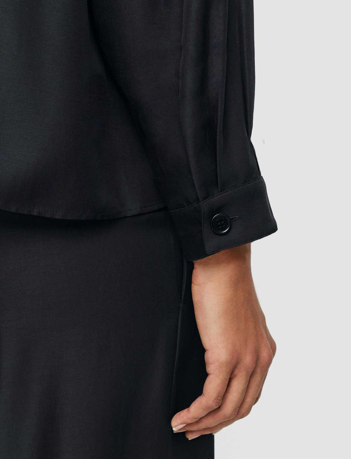 JOSEPH Fashion Women Soft Cotton Silk Satie Shirt Navy