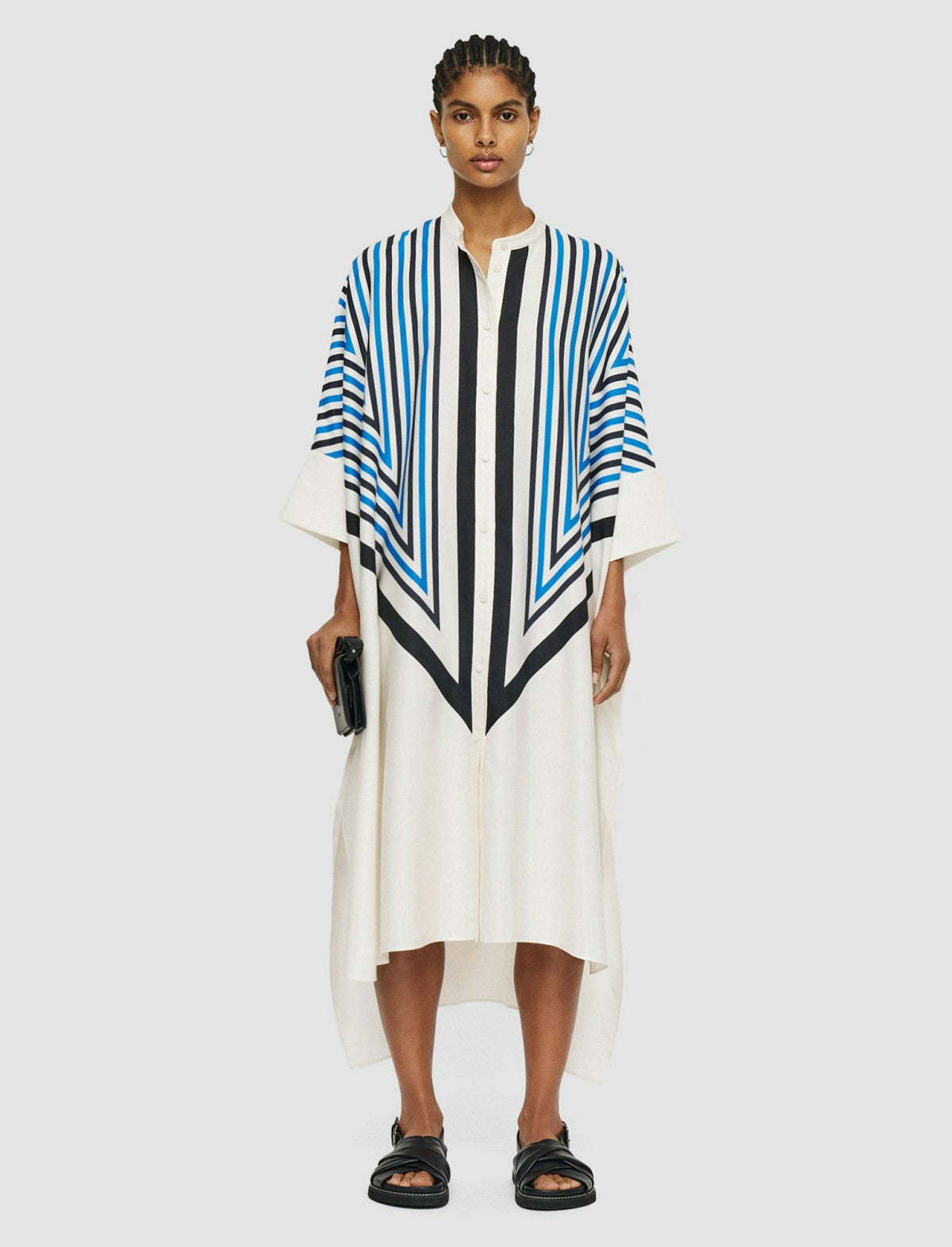 JOSEPH Fashion Women Cretto Print Dania Dress Navy Combo