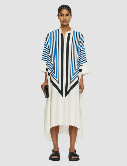 JOSEPH Fashion Women Cretto Print Dania Dress Navy Combo