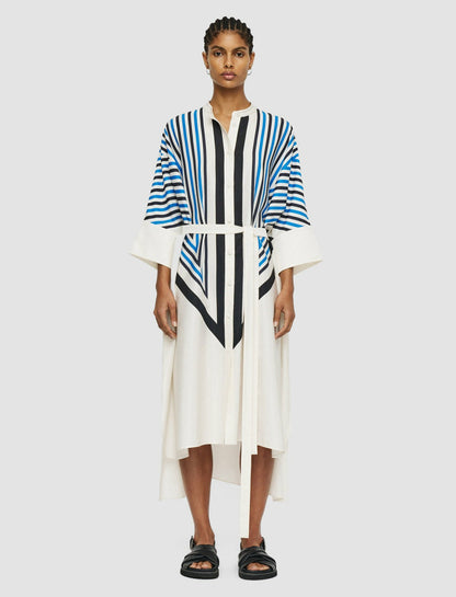 JOSEPH Fashion Women Cretto Print Dania Dress Navy Combo
