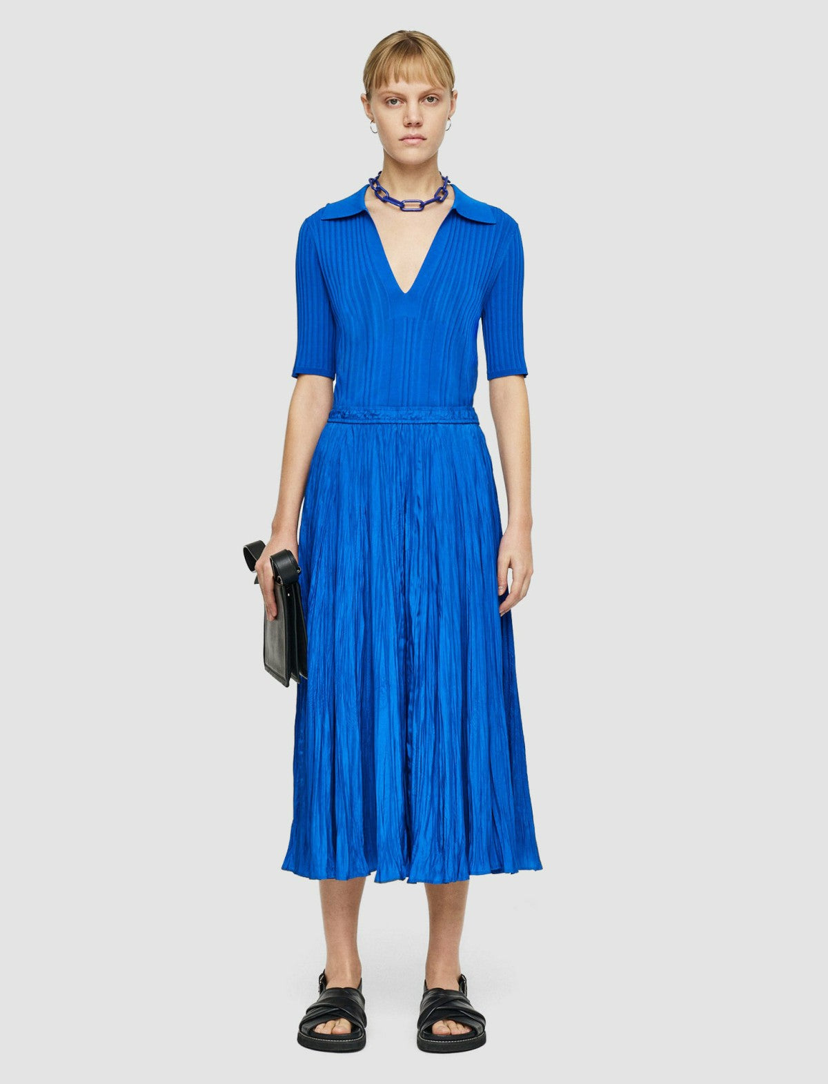 JOSEPH Fashion Women Sully Habotai Silk Skirt Ultramarine