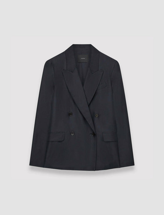 JOSEPH Fashion Women Soft Cotton Silk Jaden Jacket Navy