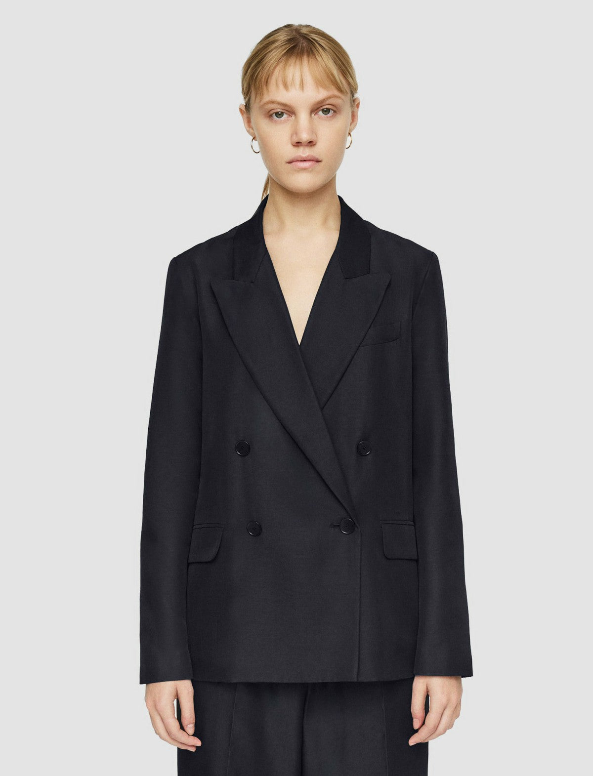 JOSEPH Fashion Women Soft Cotton Silk Jaden Jacket Navy