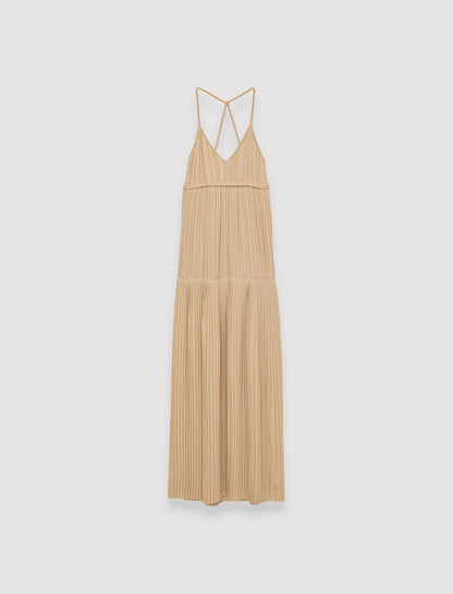 JOSEPH Fashion Women Airy Plissé Amicie Dress Sesame