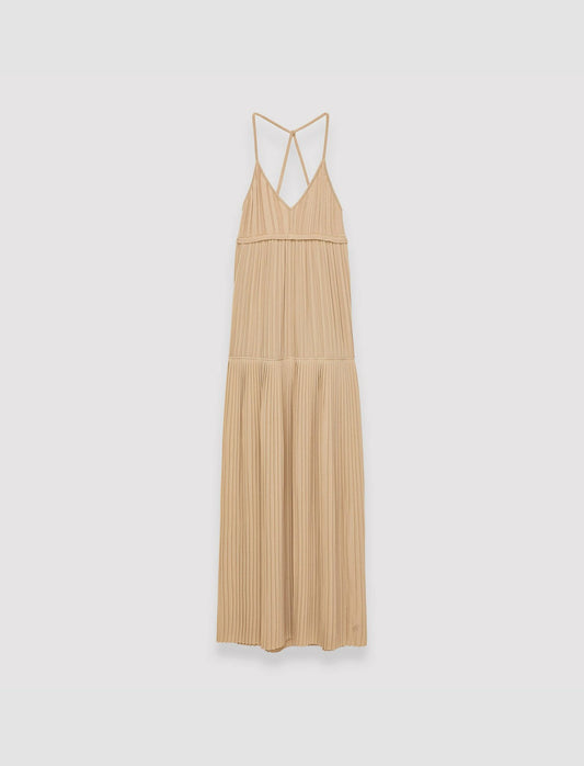 JOSEPH Fashion Women Airy Plissé Amicie Dress Sesame