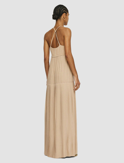 JOSEPH Fashion Women Airy Plissé Amicie Dress Sesame