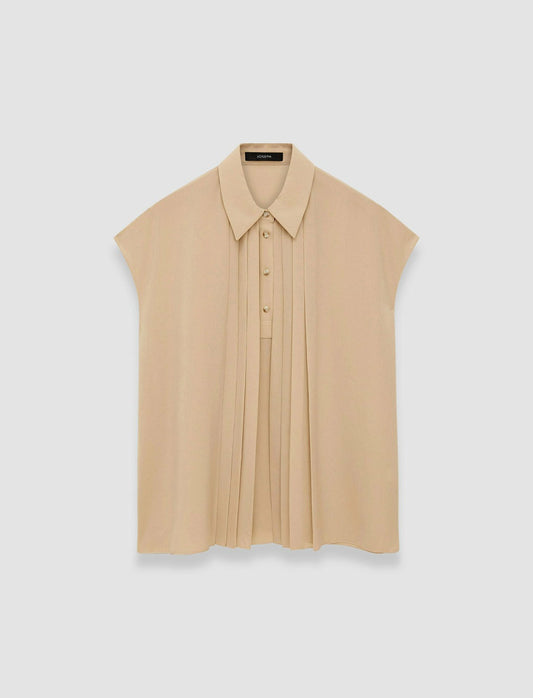 JOSEPH Fashion Women Airy Plissé Antin Blouse Sesame