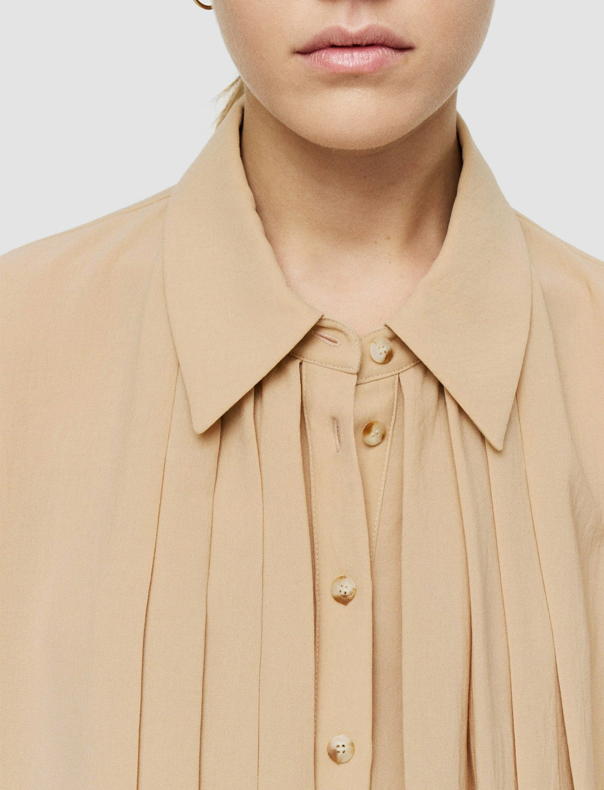 JOSEPH Fashion Women Airy Plissé Antin Blouse Sesame
