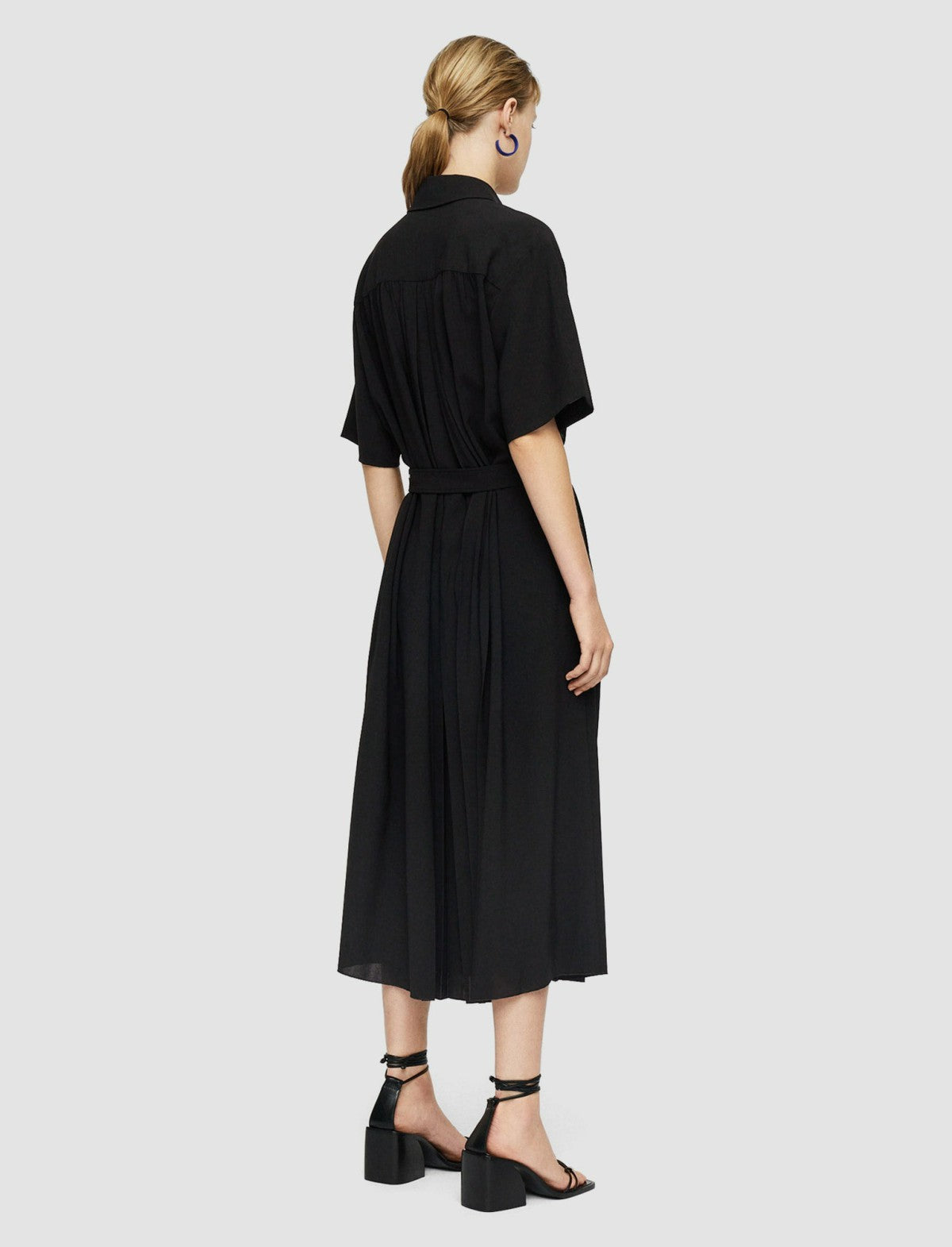 JOSEPH Fashion Women Airy Plissé Arcade Dress Black
