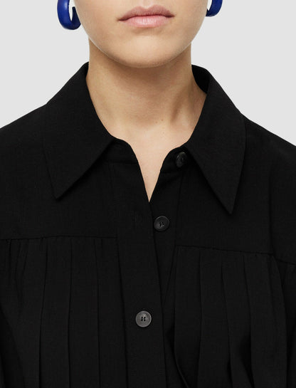 JOSEPH Fashion Women Airy Plissé Arcade Dress Black