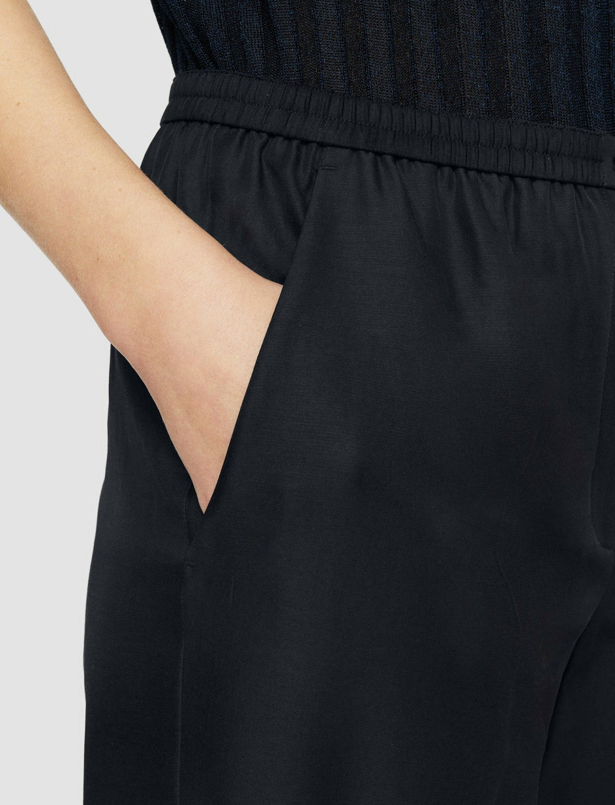 JOSEPH Fashion Women Taio Soft Cotton Silk Trousers Navy
