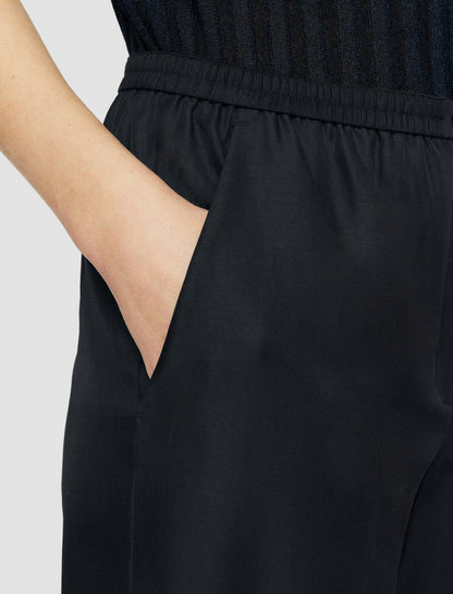JOSEPH Fashion Women Taio Soft Cotton Silk Trousers Navy