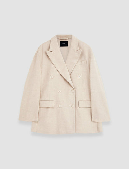 JOSEPH Fashion Women Light Double Face Hermel Jacket Oat Melange