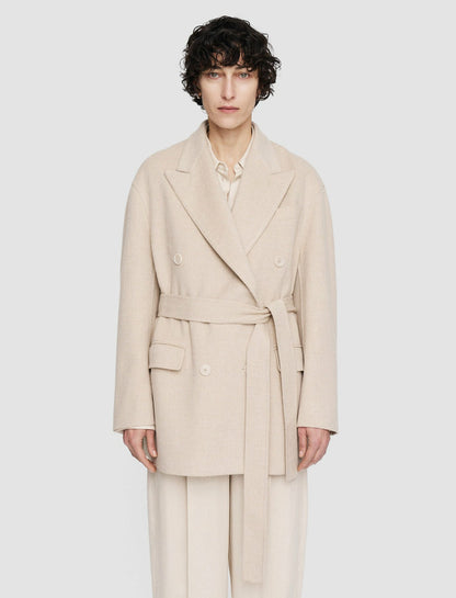 JOSEPH Fashion Women Light Double Face Hermel Jacket Oat Melange