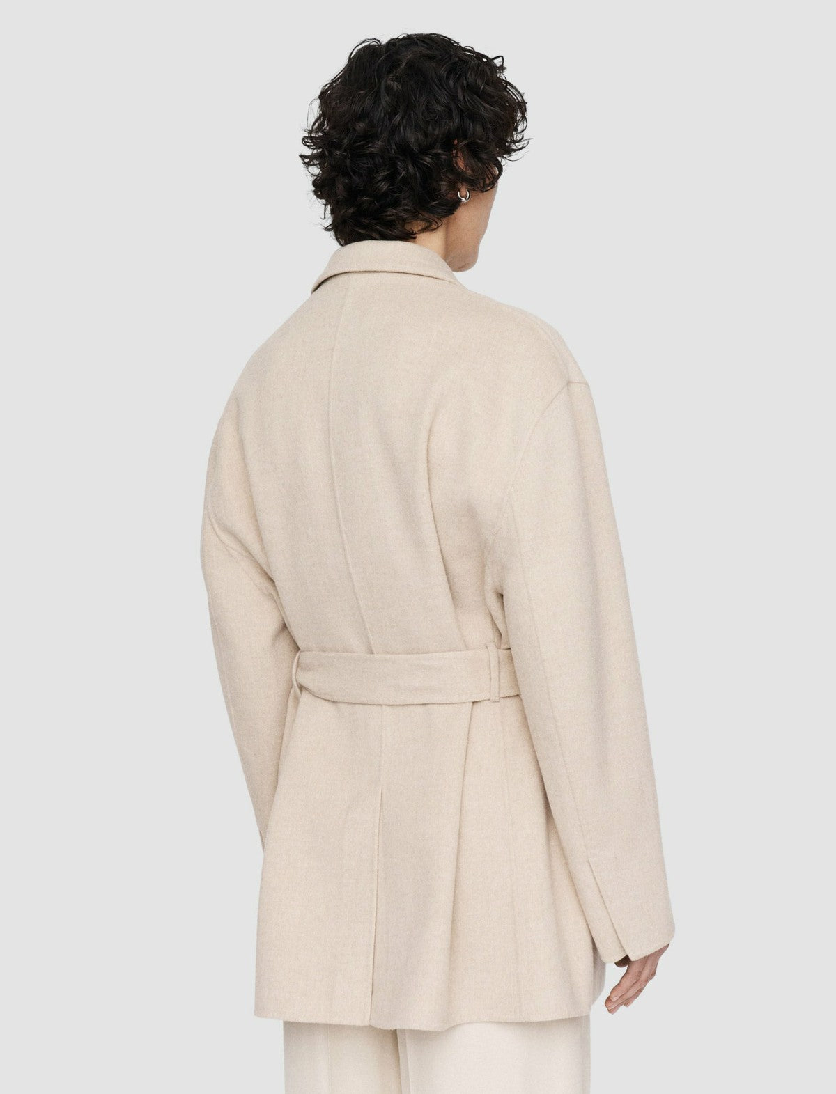 JOSEPH Fashion Women Light Double Face Hermel Jacket Oat Melange