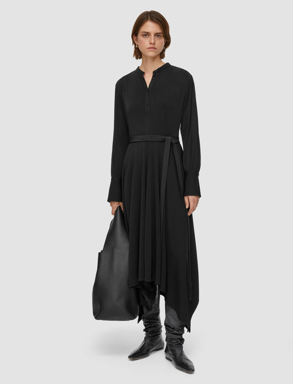 JOSEPH Fashion Women Viscose Jersey Flandre Dress Black