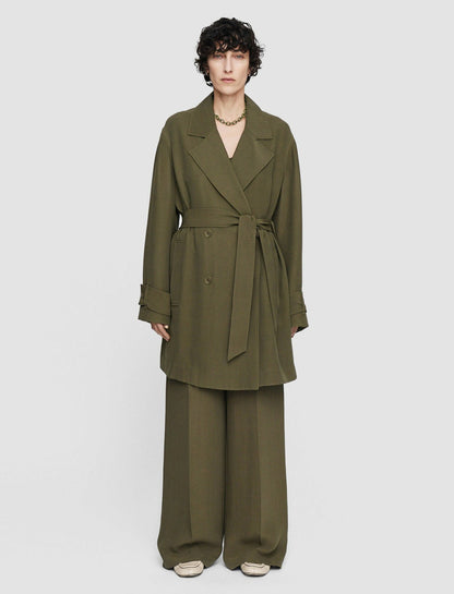 JOSEPH Fashion Women Silk Crepe Charah Jacket Hass Avocado