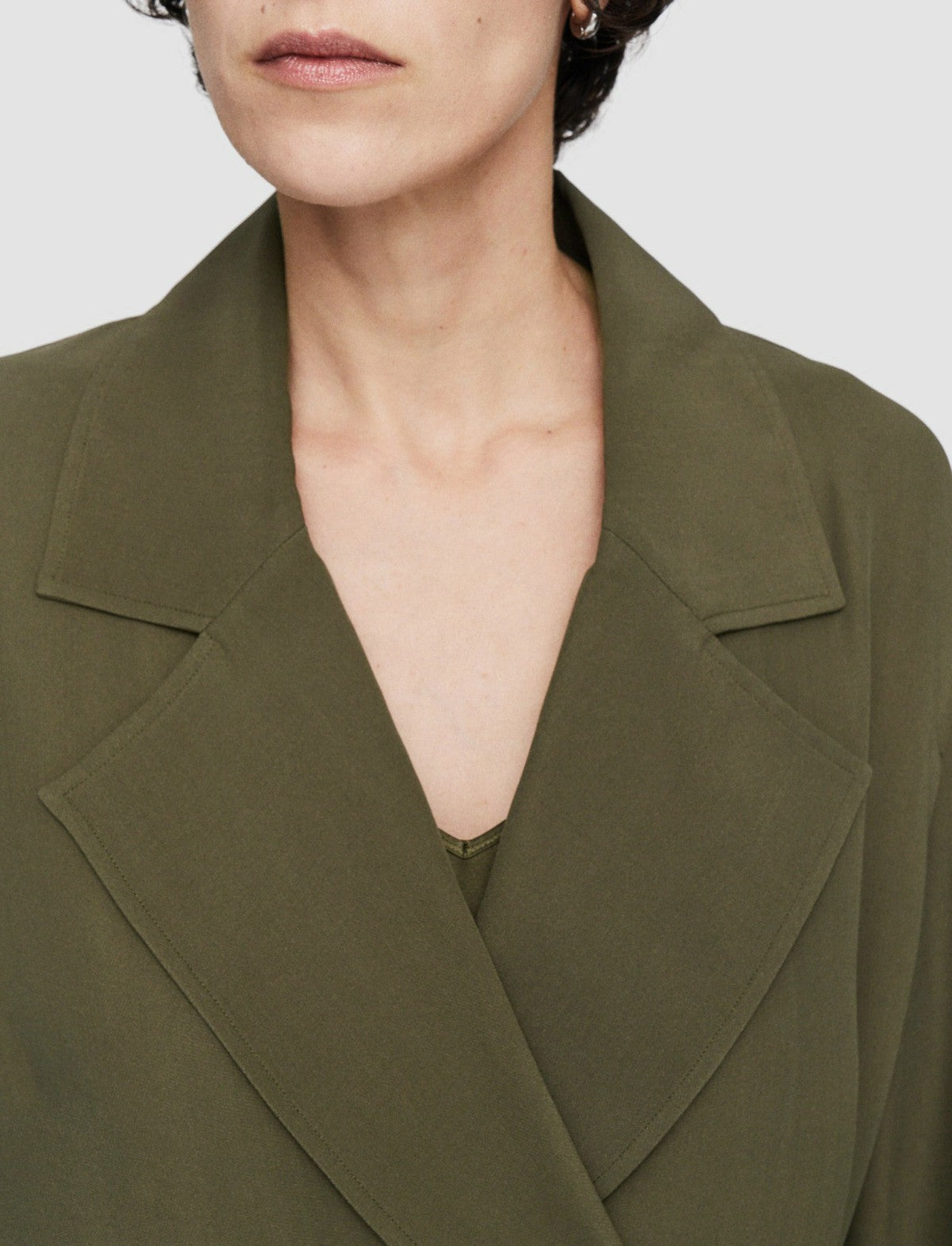 JOSEPH Fashion Women Silk Crepe Charah Jacket Hass Avocado