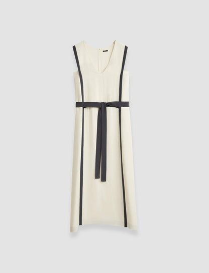JOSEPH Fashion Women Heavy Silk Crepe Animation Muguet Dress Oat/Slate