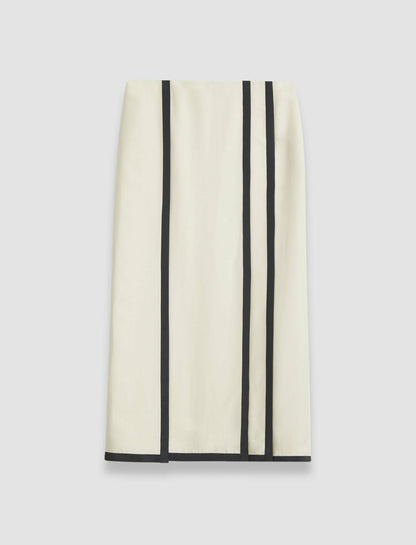 JOSEPH Fashion Women Heavy Silk Crepe Animation Iris Skirt Oat/Slate