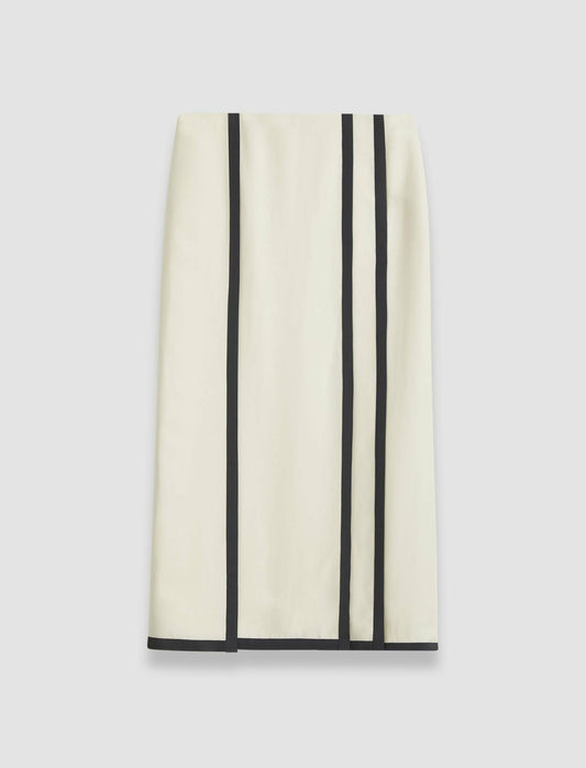 JOSEPH Fashion Women Heavy Silk Crepe Animation Iris Skirt Oat/Slate