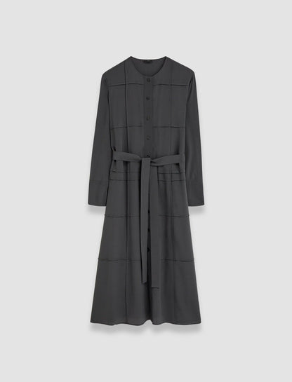 JOSEPH Fashion Women Silk Crepe de Soie Helene Dress Slate