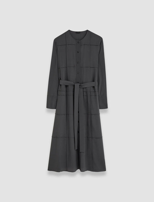 JOSEPH Fashion Women Silk Crepe de Soie Helene Dress Slate