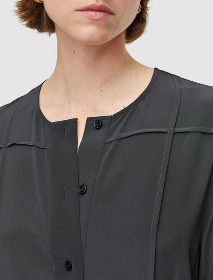 JOSEPH Fashion Women Silk Crepe de Soie Helene Dress Slate
