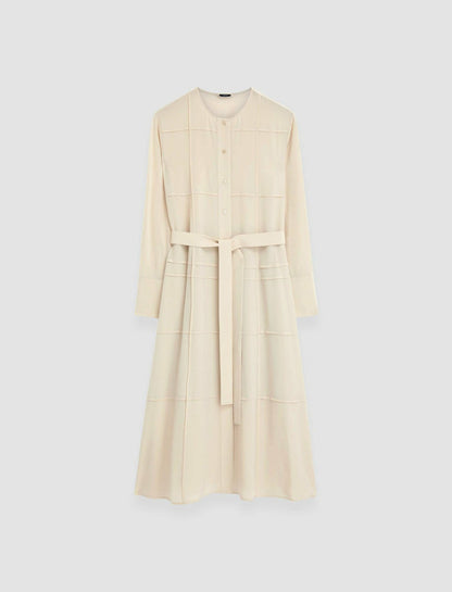 JOSEPH Fashion Women Silk Crepe de Soie Helene Dress Oat