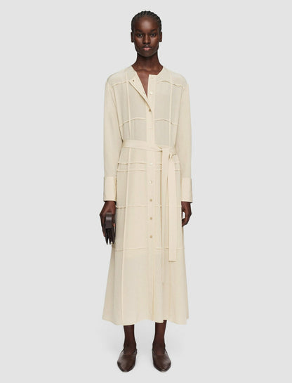 JOSEPH Fashion Women Silk Crepe de Soie Helene Dress Oat