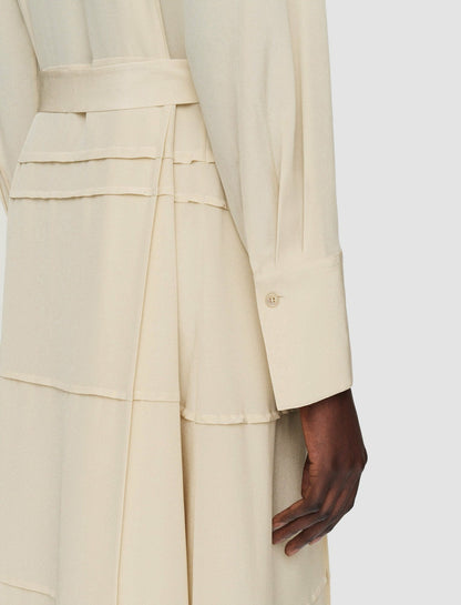 JOSEPH Fashion Women Silk Crepe de Soie Helene Dress Oat