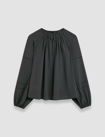 JOSEPH Fashion Women Silk Crepe de Soie Havre Blouse Slate