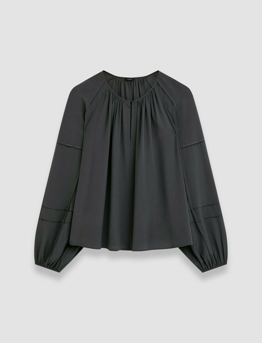 JOSEPH Fashion Women Silk Crepe de Soie Havre Blouse Slate