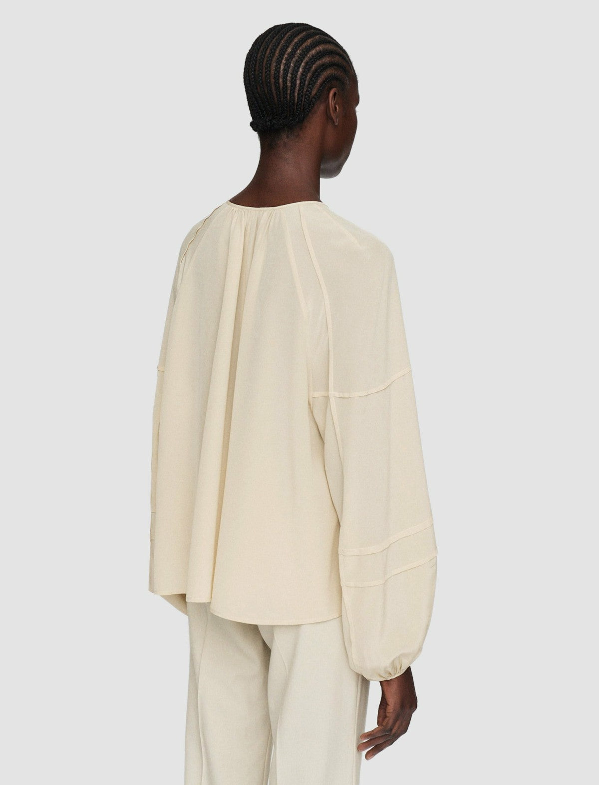 JOSEPH Fashion Women Silk Crepe de Soie Havre Blouse Oat
