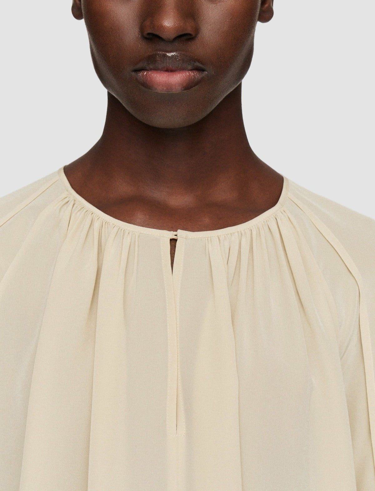 JOSEPH Fashion Women Silk Crepe de Soie Havre Blouse Oat