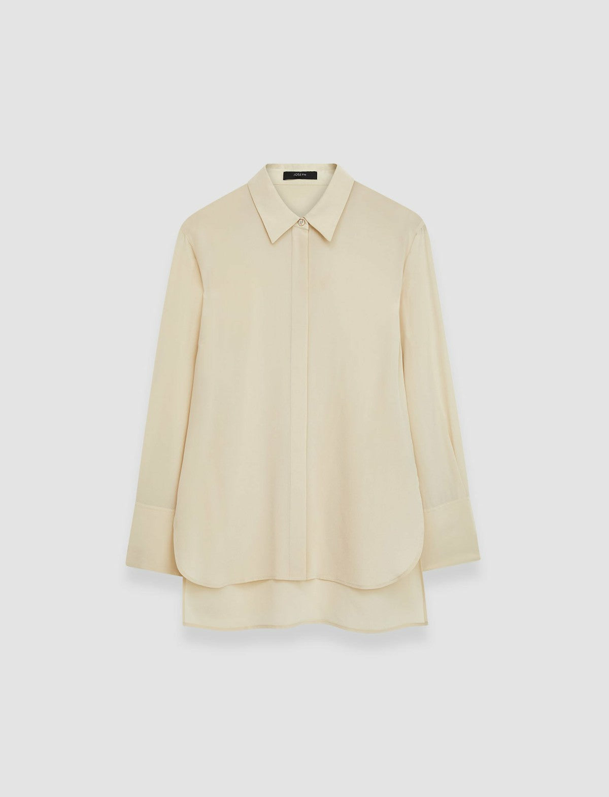 JOSEPH Fashion Women Bold Crepe de Soie Silk Blouse Oat