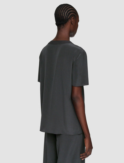 JOSEPH Fashion Women Rubin Crepe de Soie Silk Blouse Slate