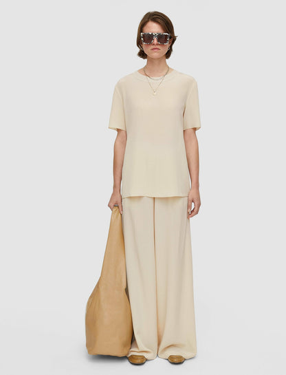 JOSEPH Fashion Women Rubin Crepe de Soie Silk Blouse Oat