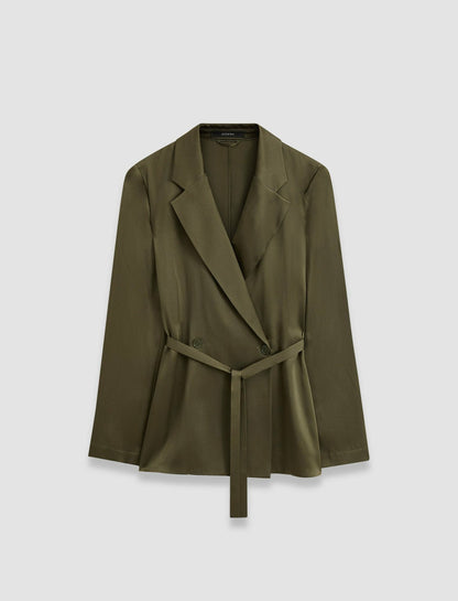 JOSEPH Fashion Women Joubert Silk Satin Jacket Hass Avocado