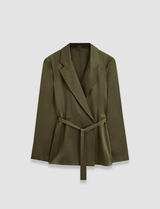 JOSEPH Fashion Women Joubert Silk Satin Jacket Hass Avocado