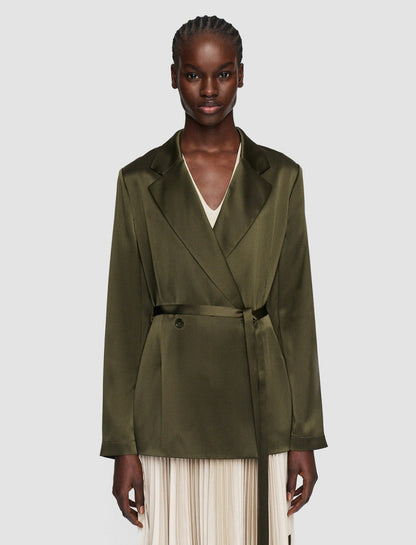 JOSEPH Fashion Women Joubert Silk Satin Jacket Hass Avocado