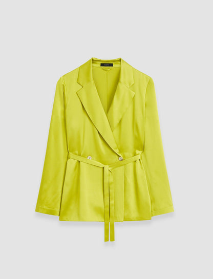 JOSEPH Fashion Women Joubert Silk Satin Jacket Ginkgo